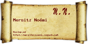 Mersitz Noémi névjegykártya
